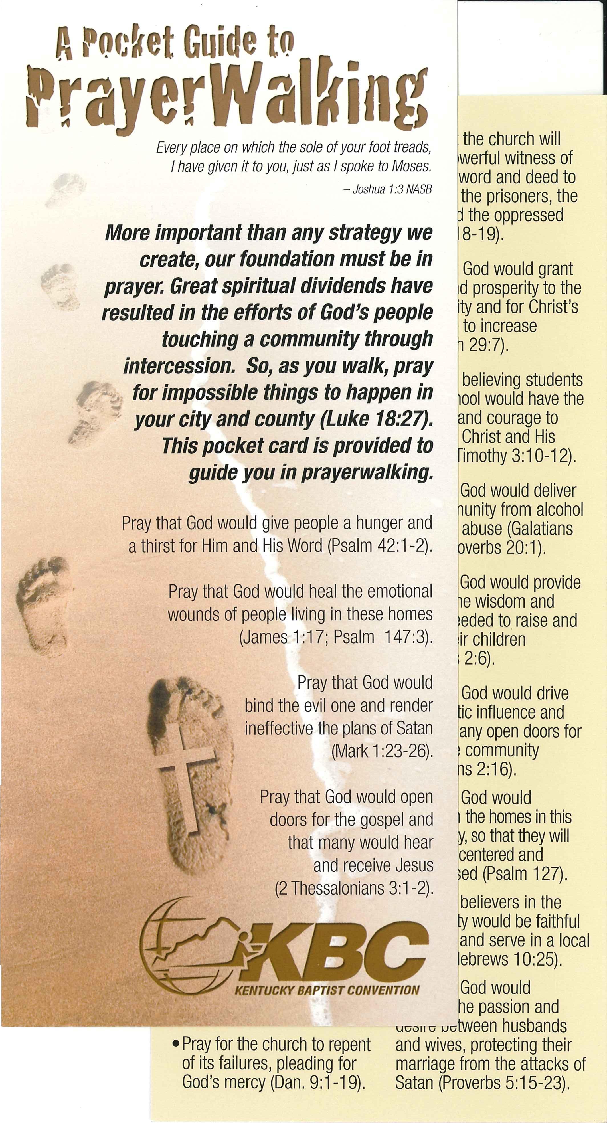Resource Prayer Pocket Guide to Prayerwalking